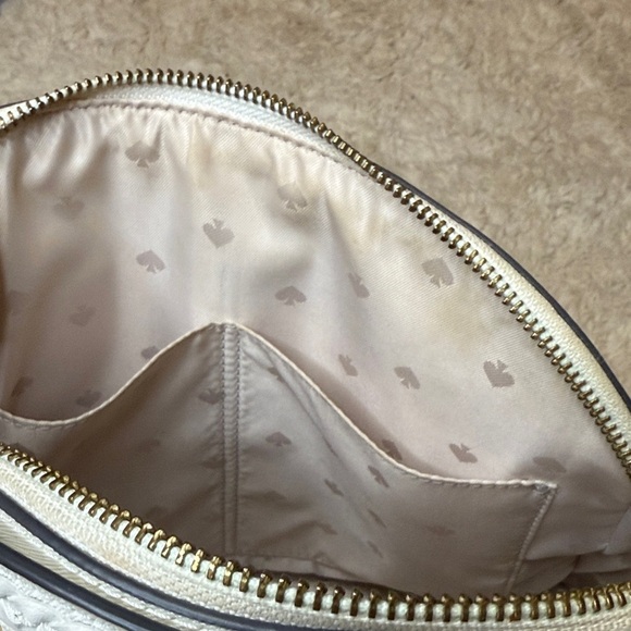 Kate Spade Reiley Straw Dome Satchel Tan and White - Picture 13 of 14